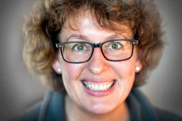 Happy woman with glasses