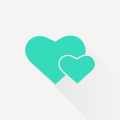 Vector two hearts icon 
