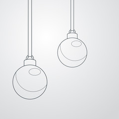 Icono plano bolas de navidad sobre fondo degradado