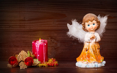 Christmas angel and candle