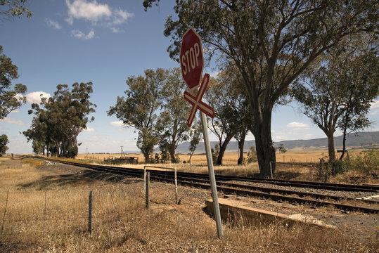 Railway tracks in the hamlet of Pools Swartberg region South Africa