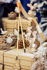 Christmas decoration with squirrel and nuts