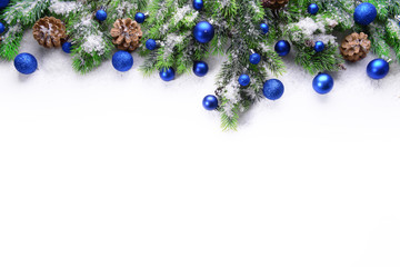 Christmas decoration frame isolated on white