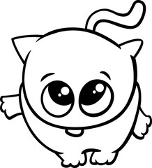 cute cat cartoon coloring page