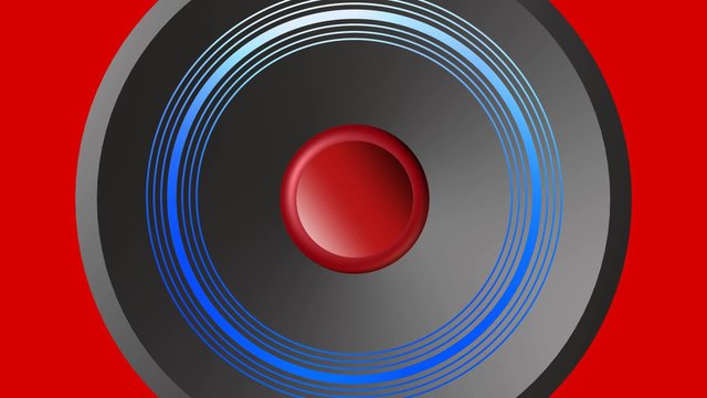 Speaker animation with vibrating membrane and visual sound representation