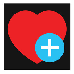 Obraz premium Icon of red heart sign with plus depicting Add to favorites icon
