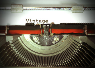 vintage written with ink with the typewriter