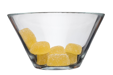 Some like it sweeter. Glass bowl with fruit jelly.