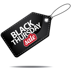 Obraz premium Black Thursday sale tag. EPS 10 vector, grouped for easy editing. No open shapes or paths.