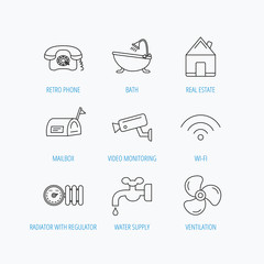 Fototapeta premium Wifi, vide camera and mailbox icons.