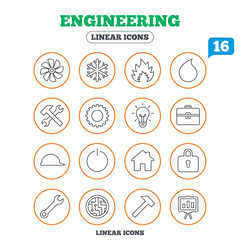 Ventilation, heat and air conditioning icons.