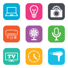 Home appliances, device icons. Air conditioning.