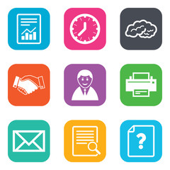 Office, documents and business icons.