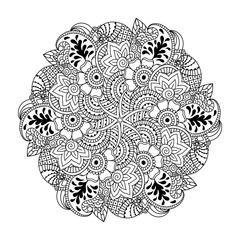 Round element for coloring book. 