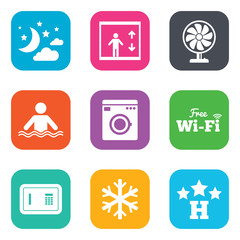 Hotel, apartment service icons. Wifi internet.