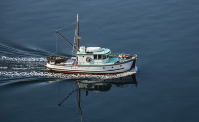 Old Fishing Boat in Ocean