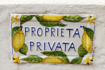 Private property sign