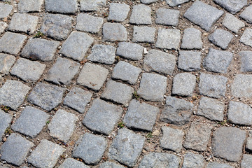 detail of cobblestone path