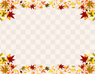 紅葉　市松背景 