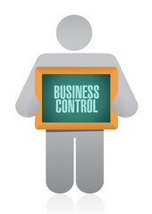 business control holding boards sign concept