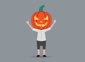 boy with pumpkin head