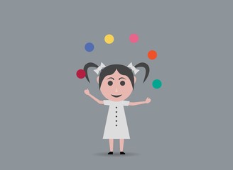 girl juggling balls