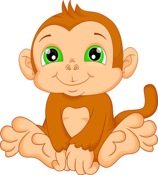 cute baby monkey cartoon 