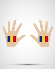 hand design romania flag