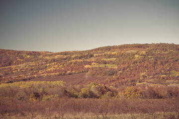 Colorful autumn in the mountains and valleys