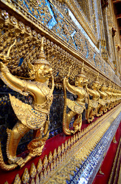 Side view of Thai guardian decoration