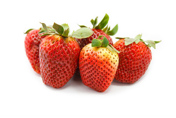 Strawberries isolated over white background