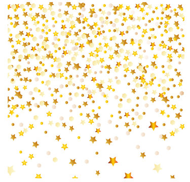 Golden Abstract stars on isolated background