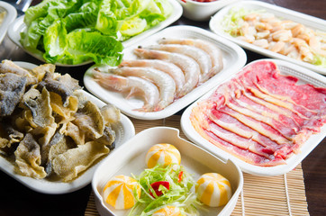 Ingredients for hot pot cook