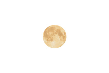 Full moon isolated on white.