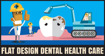 Medical flat icon illustration with dental health care vector fo