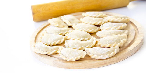 Uncooked dumplings handmade