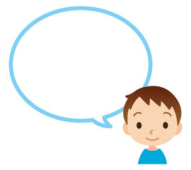 子供　吹き出し　コピースペース