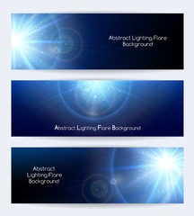 Abstract lighting flare vector banners