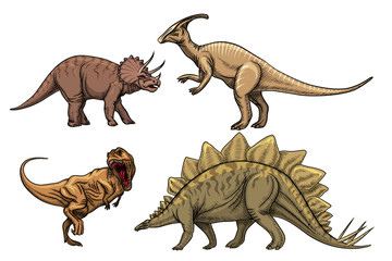 Dinosaurs characters set