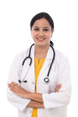 Female doctor in hospital interior - 95603190