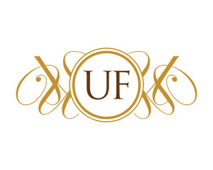 UF Luxury Ornament Initial Logo