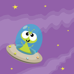 ufo. alien vector. flying saucer