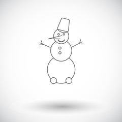 Snowman flat icon