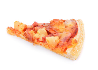 pizza slice on white background