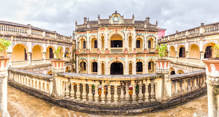 Fototapeta premium Hoang A Tuong Royal imperial, Bac Ha, Lao Cai, Vietnam ancient architecture with a closed rectangular Eurasian built from 1914 local time master and slave