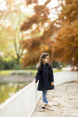 Little girl in the autumn park