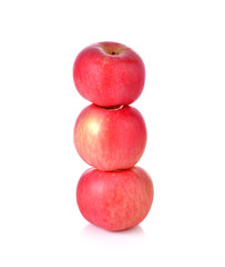 Red ripe apple on white background