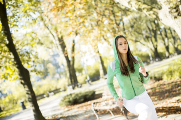 Young woman running