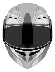 Gray motorcycle helmet