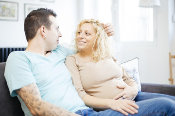 Loving couple wait for baby